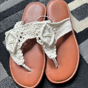 Torrid Women's Cream Crochet Sandals